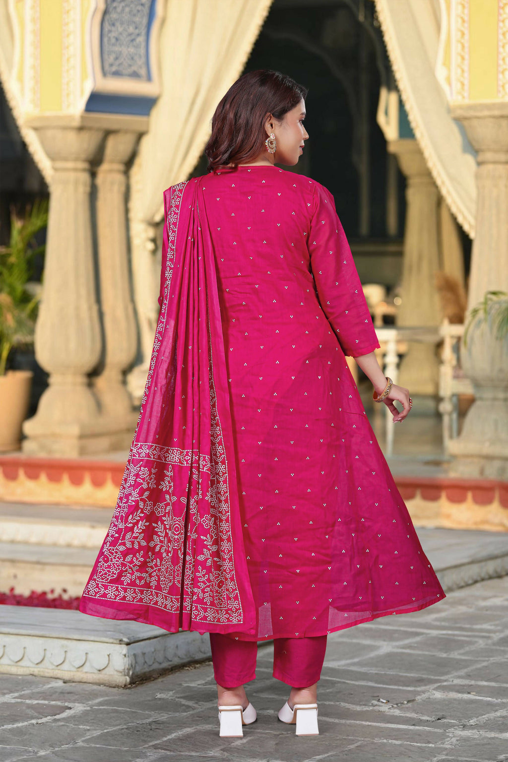 The52 Women's Beautiful Cotton Fabric Embroidery Work Straight Kurta Pant and Dupatta Set - Distacart