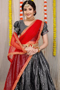 DEIANA'S Beautiful Pure Jari Silk Weaving Lehengha Choli - Black