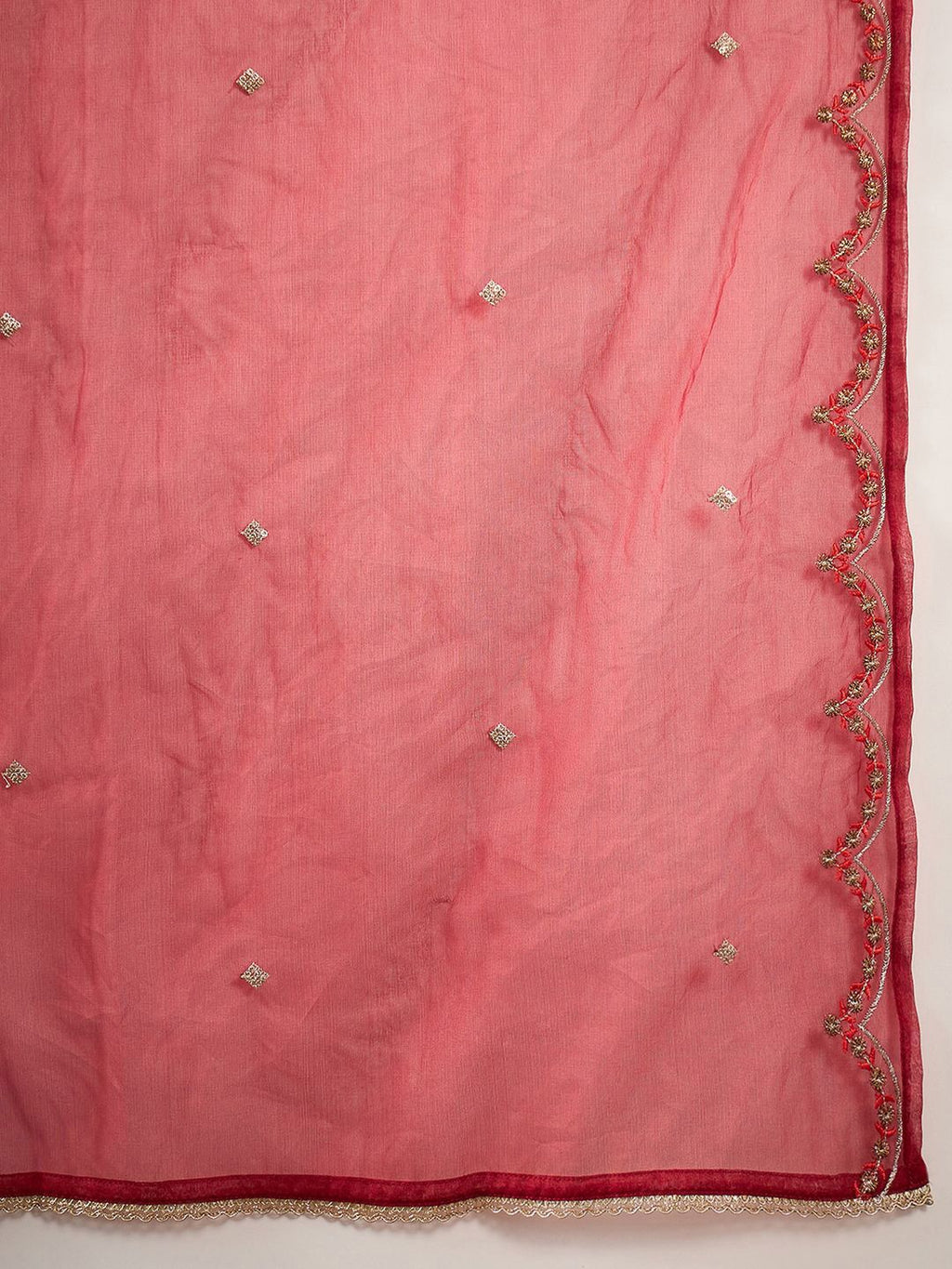 Sangria Embroidered A-Line Kurta & Trousers With Dupatta