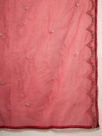 Sangria Embroidered A-Line Kurta & Trousers With Dupatta
