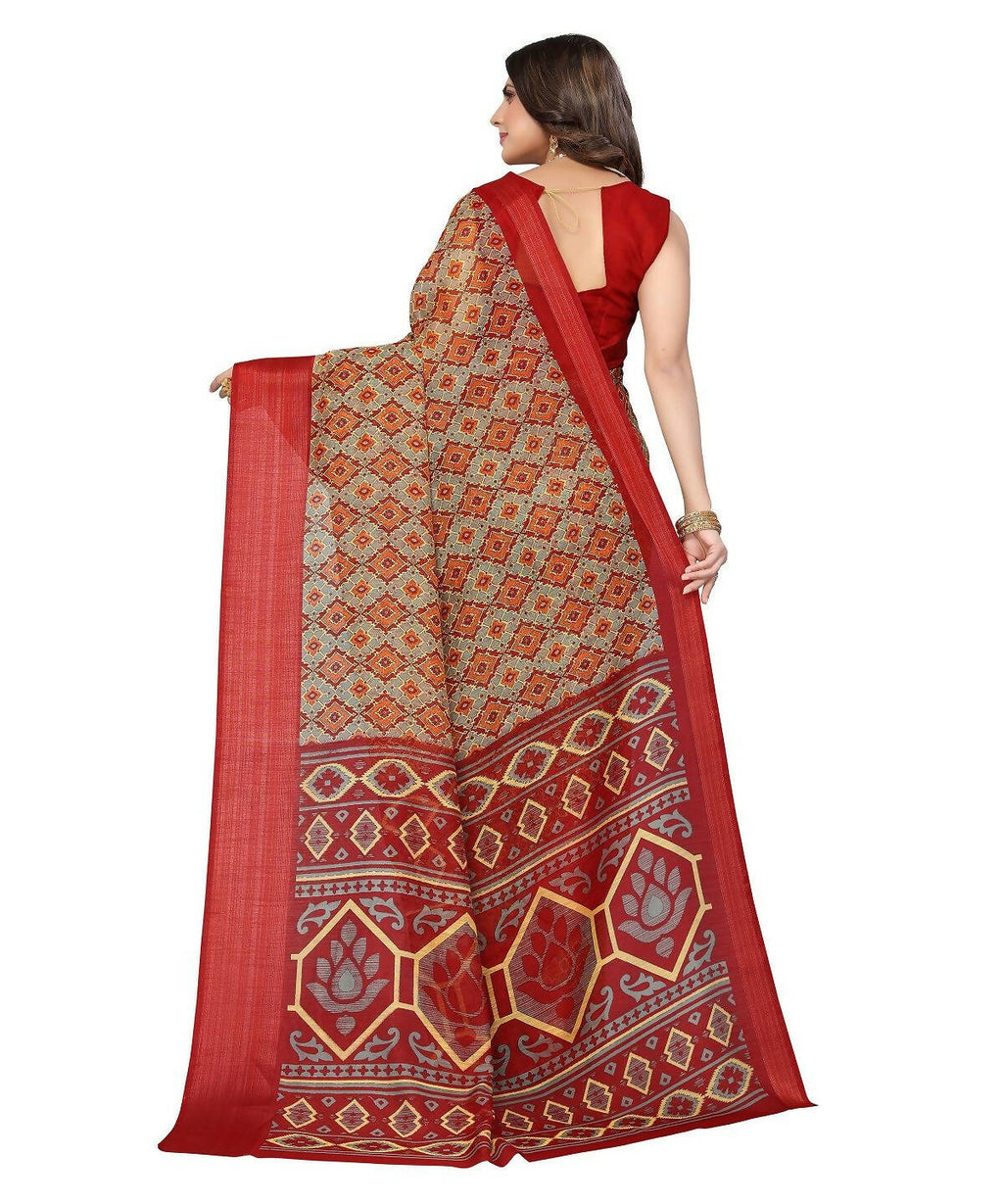 Vamika Cotton Grey Jari Border Bollywood Style Saree (VASU GREY) - Distacart