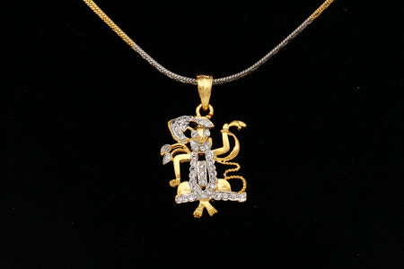 Gold-Polished Alloy Balaji Pendant With Chain - The Pari
