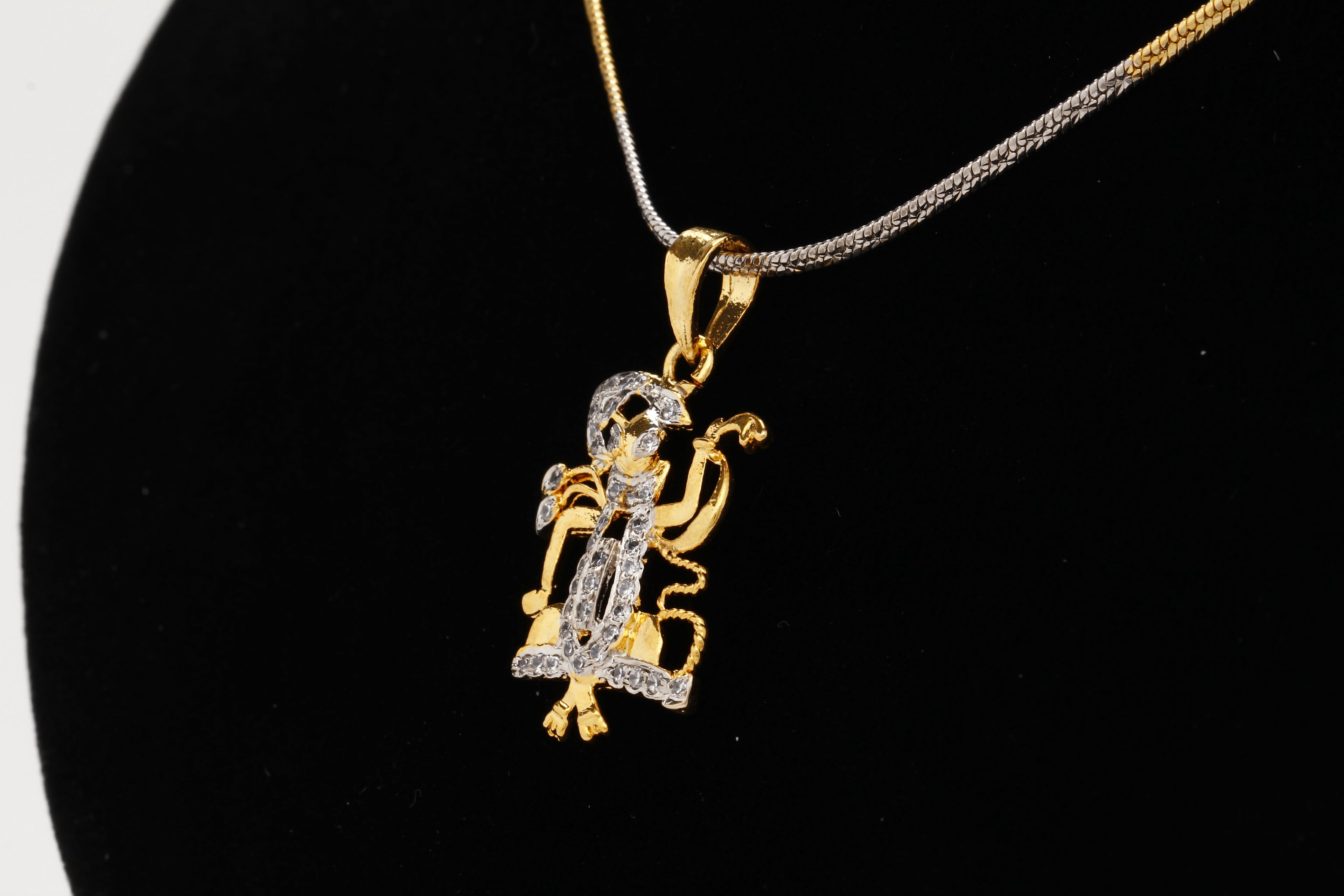 Gold-Polished Alloy Balaji Pendant With Chain - The Pari