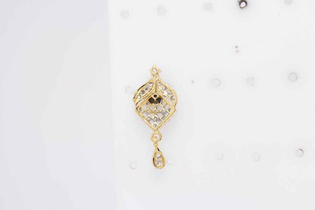 Gold-Polished Alloy American Diamond Pendant Necklace Set - The Pari