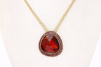 Gold-Polished Alloy Assymetric Stone Studded Pendant Necklace - The Pari