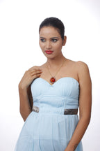 Gold-Polished Alloy Heart Shape Statement Necklace - The Pari