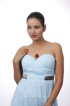 Gold-Polished Alloy Assymetric Stone Studded Pendant Necklace - The Pari