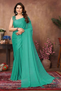 Aafreen Partywear Designer Firozi Rangoli Silk Fancy Saree