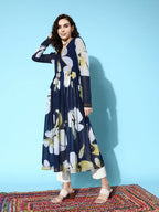 Ahalyaa Women's Traditional wear Kurta - Navy Blue