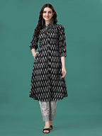 Printed Flared Cotton Kurta With Pant, Multicolor - Hiral Fashion - Distacart