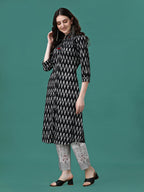 Printed Flared Cotton Kurta With Pant, Multicolor - Hiral Fashion - Distacart