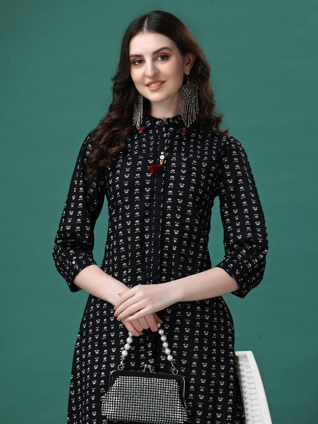 Printed Flared Cotton Kurta With Pant, Multicolor - Hiral Fashion - Distacart