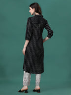 Printed Flared Cotton Kurta With Pant, Multicolor - Hiral Fashion - Distacart