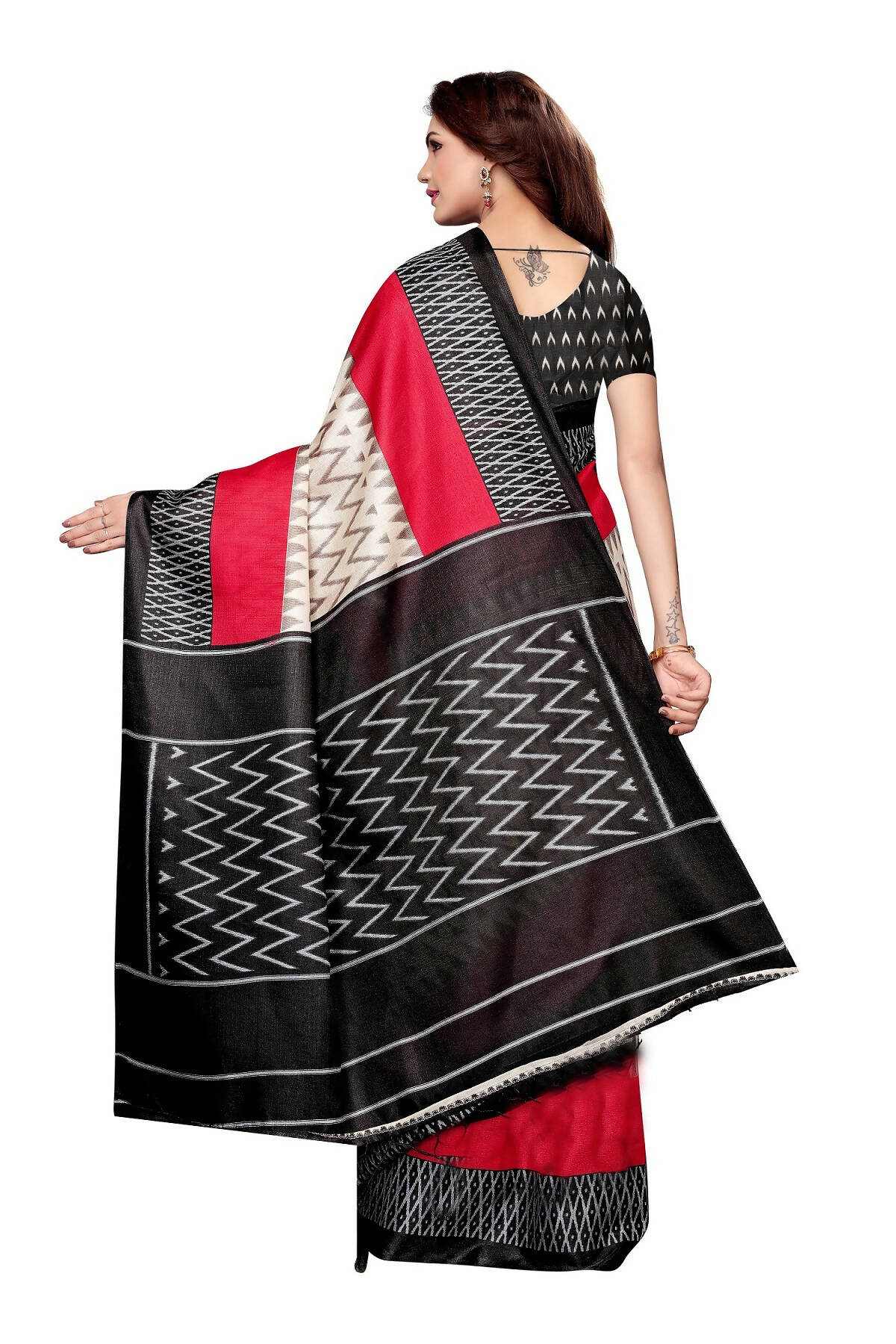 Vamika Multicolor Kalamkari With Jhalar Khadi Silk Saree - Distacart