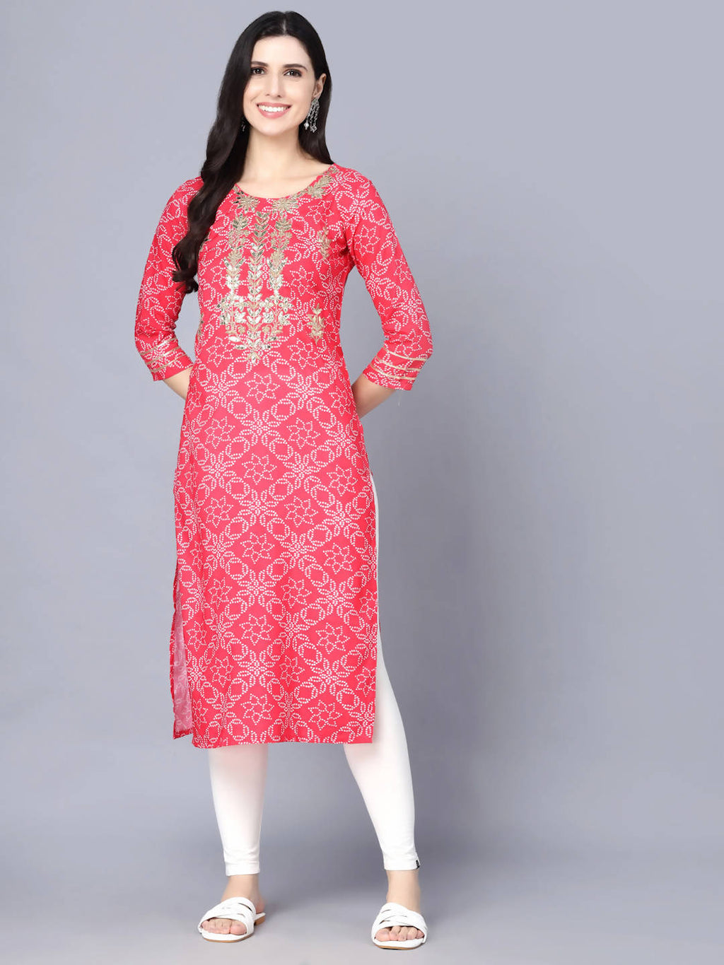Myshka Women Pink Floral Printed Kurta - Distacart