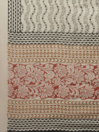 Yufta Women Beige Ethnic motifs Printed Kurta with Trouser & With Dupatta