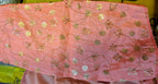 Kia Fashions Peach Twin Tone Golden All Over Sequins Readymade Blouse - Distacart