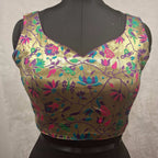 Kia Fashions Purple Jacquard Weave Multi Color Paithani Readymade Blouse - Distacart