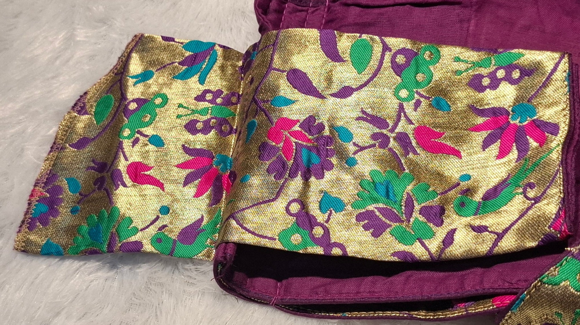 Kia Fashions Purple Jacquard Weave Multi Color Paithani Readymade Blouse - Distacart