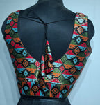 Kia Fashions Black Multi Color Weave Readymade Blouse - Distacart