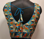 Kia Fashions Cobalt Blue Multi Color Weave Readymade Blouse - Distacart