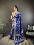 Joban Fashion Royal Blue Meenakari Banarasi Silk Sarees