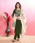 Prazu Fashion Mahendi Viscose Silk Printed Kurta Set - Distacart