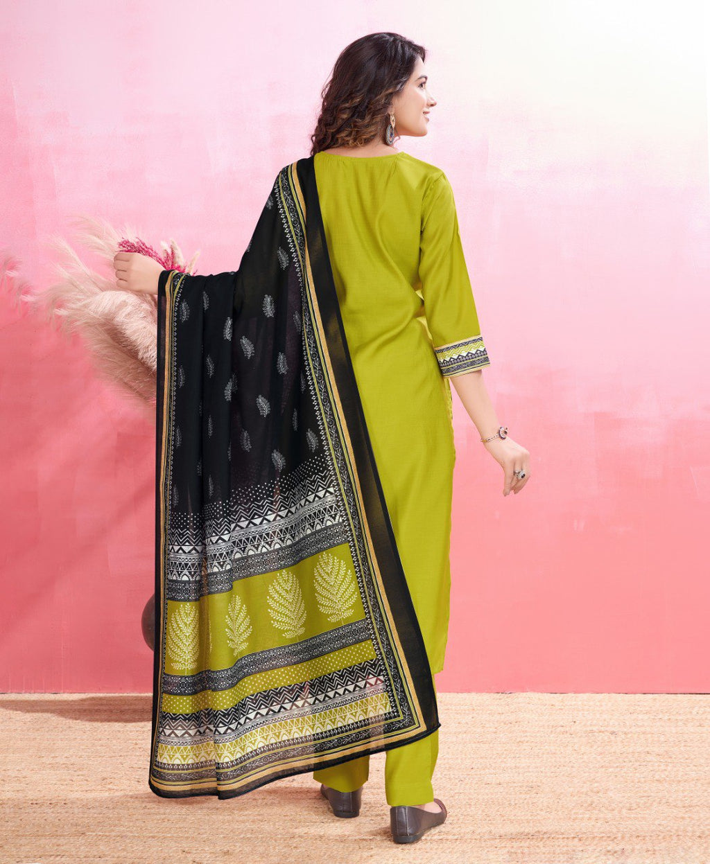 Prazu Fashion Parrot Green Viscose Silk Printed Kurta Set - Distacart