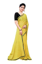 Vamika Yellow Malai Silk Printed Saree (Zigzag Yellow)