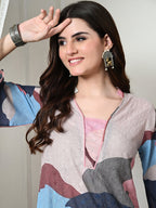 Myshka Women's Hakoba Printed A-Line Kurta in Multi Color