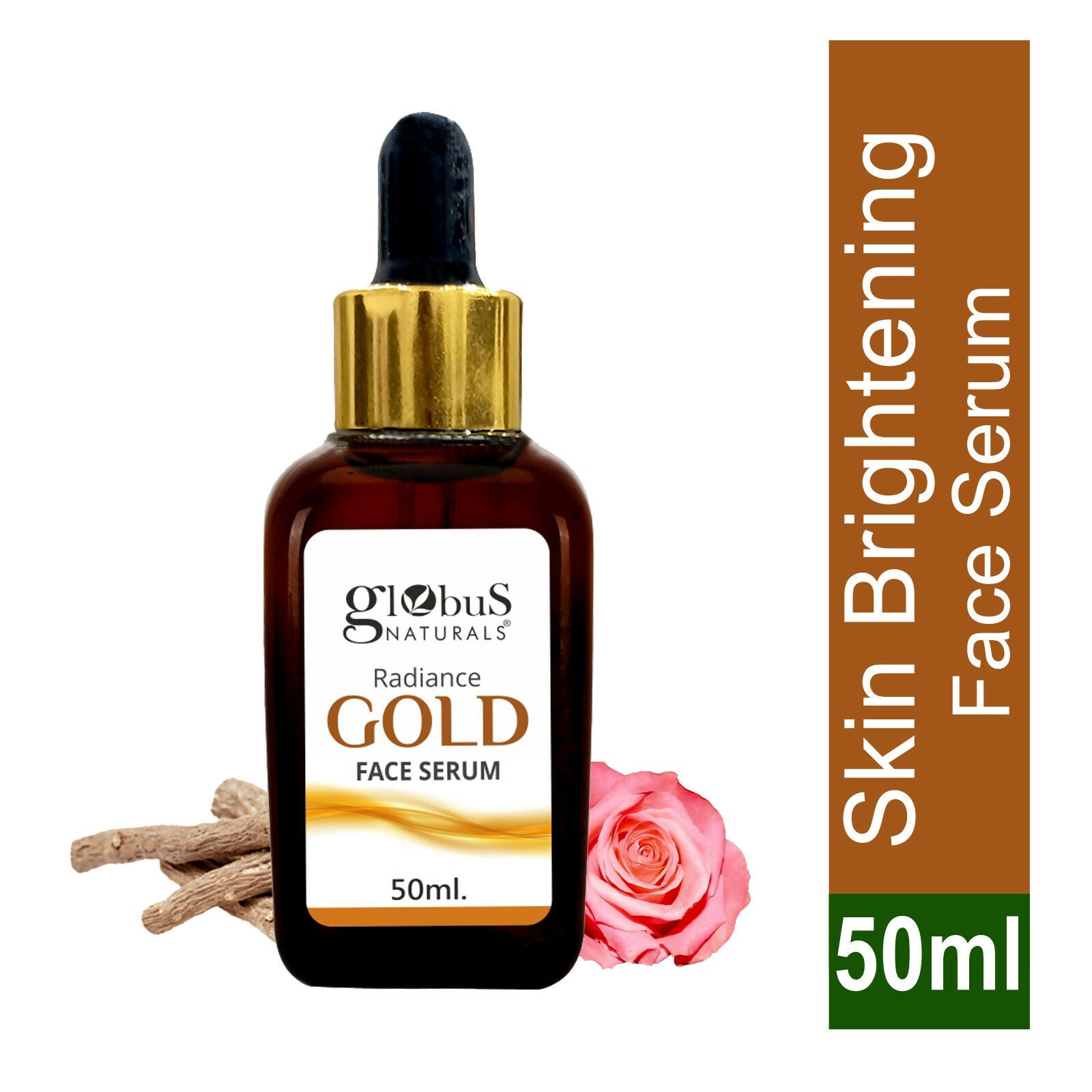 Globus Naturals Gold Radiance Anti Ageing & Brightening Face Serum, Suitable For All Skin Types - Distacart