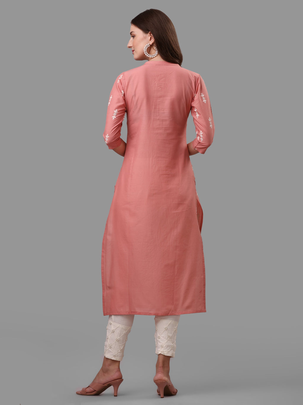 Ethnic Motif& Mandarin Collar Kurta With Cotton Pant Set, Multicolor - Hiral Fashion - Distacart