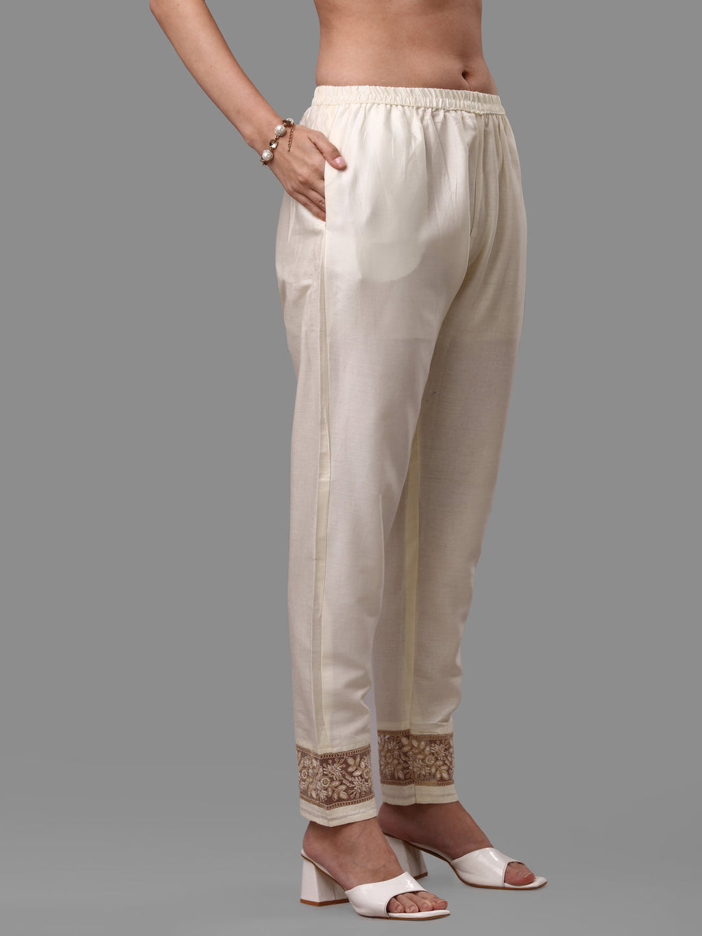 Embroidered Kurta With Pant & Dupatta Set, Multicolor - Hiral Fashion
