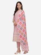 Lucknawi Embroidered Kurta With Pant & Dupatta, Multicolor - Hiral Fashion