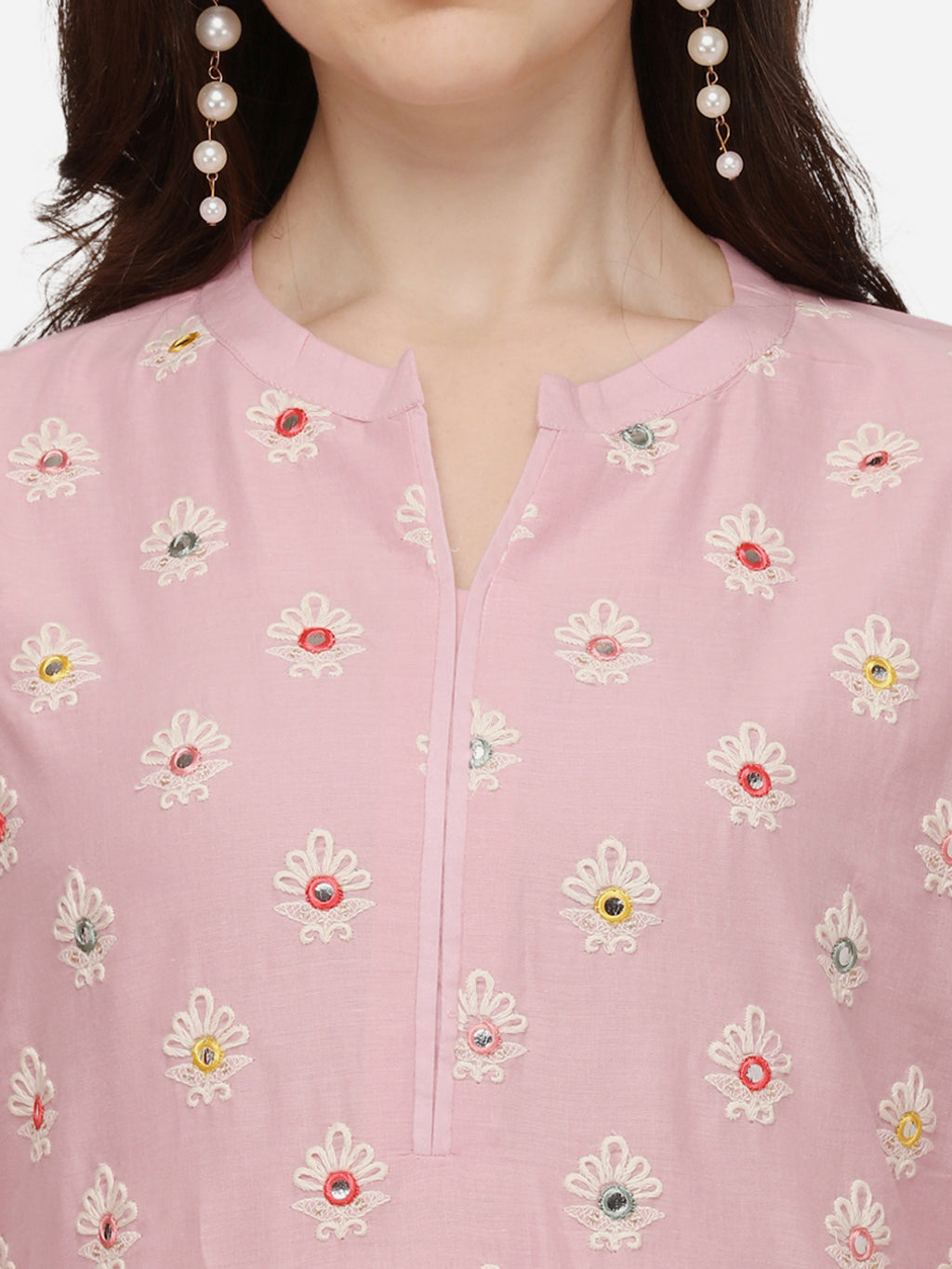 Lucknawi Embroidered Kurta With Pant & Dupatta, Multicolor - Hiral Fashion