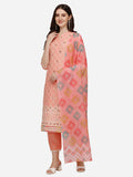 Lucknawi Embroidered Kurta With Pant & Dupatta, Multicolor - Hiral Fashion - Distacart