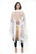 Mominos Fashion White Orgenza Gota Flower Dupatta