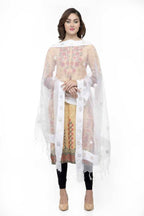 Mominos Fashion White Orgenza Gota Flower Dupatta