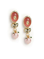 Nuyug 22K Gold Plated Radiant Rose Stone Kundan Necklace