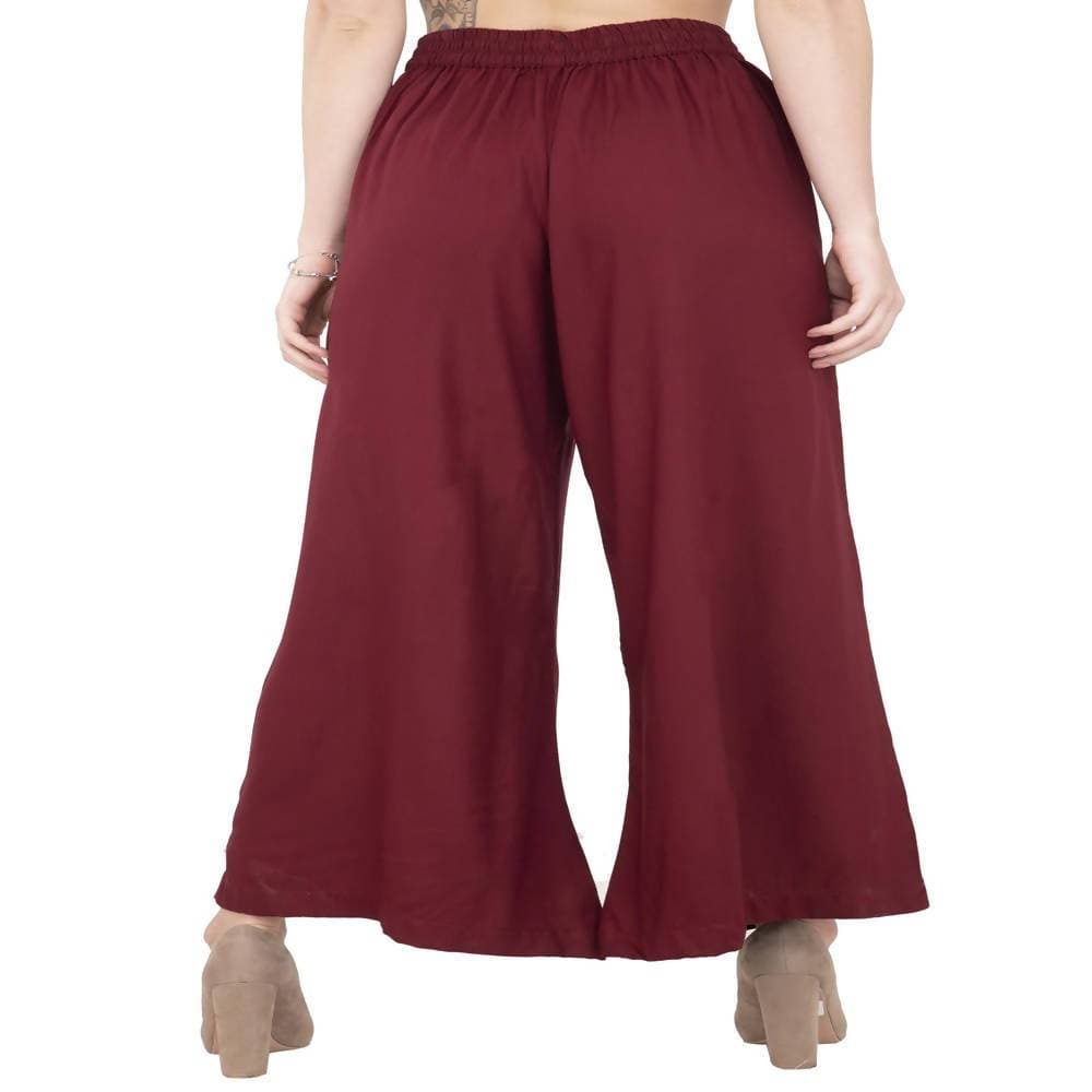 Lagi Women's Maroon Solid Palazzo (PLZ04I)