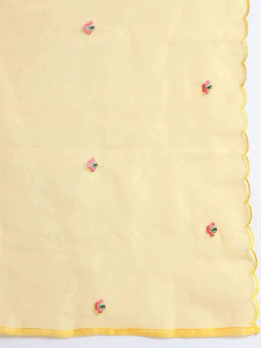 Vellora Sunshine Yellow Silk Blend Embroidered Casual Suit