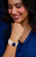 Joban Fashion Blue Brass Ad With Monalisa Stone Beaded Bracelet - Distacart