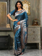 Shree Shyam Fashion Banarasi Silk Blue Saree - Distacart