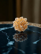 Inhanns Rang-E-Roshan Adjustable Ring – Handmade Crystal Statement Ring - Peach