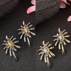 NVR Women's Set of 2 Silver & Gold Brass-Plated Floral Shape Drop Earrings - Distacart