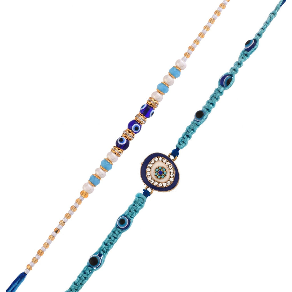 trueBrowns X Voylla Pack Of 2 Evil Eye Charms Men's Rakhis - Distacart