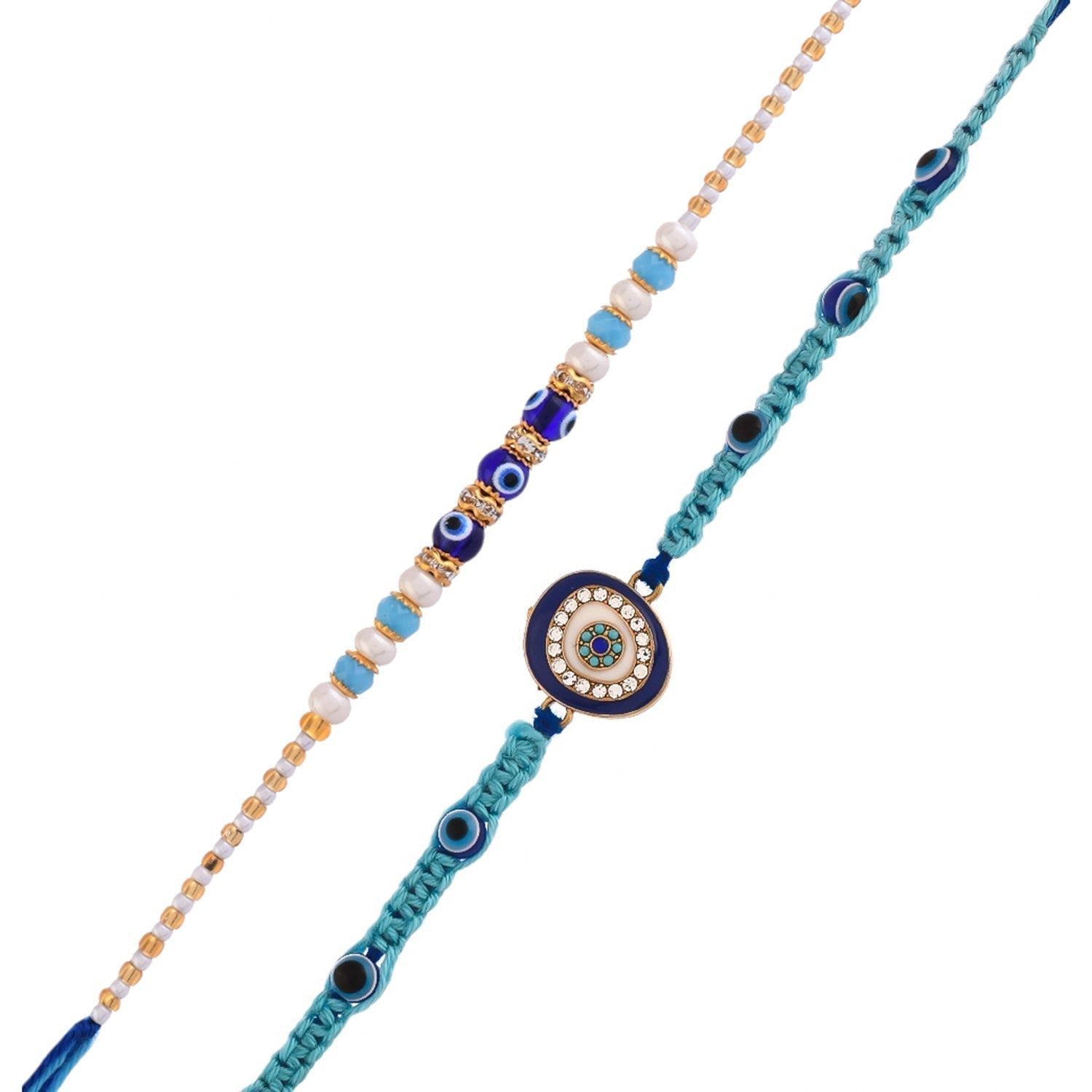 trueBrowns X Voylla Pack Of 2 Evil Eye Charms Men's Rakhis - Distacart