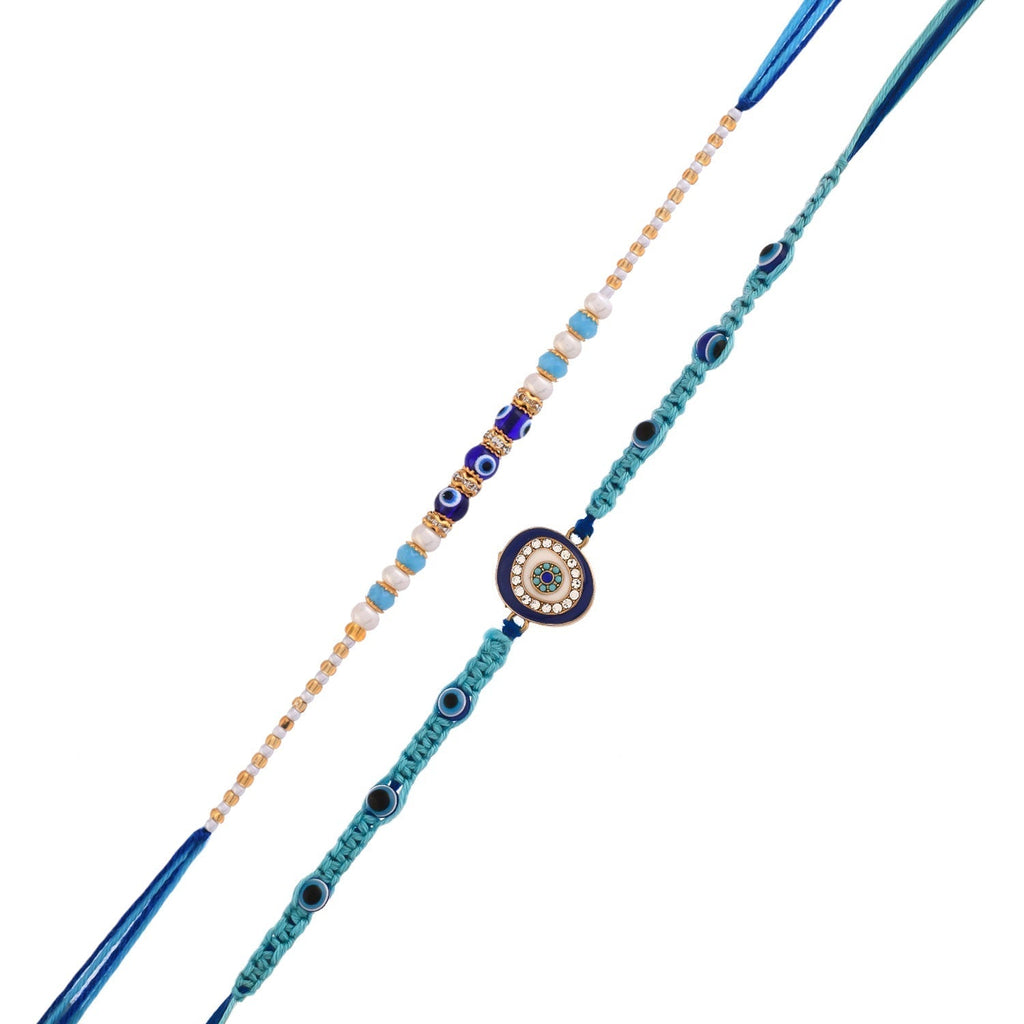 trueBrowns X Voylla Pack Of 2 Evil Eye Charms Men's Rakhis - Distacart