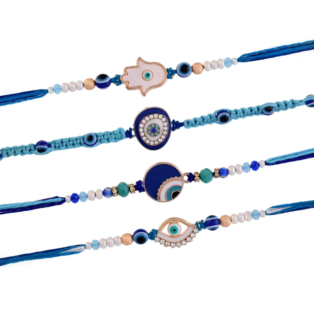 trueBrowns X Voylla Pack Of 4 Evil Eye Charms Men's Rakhis - Distacart