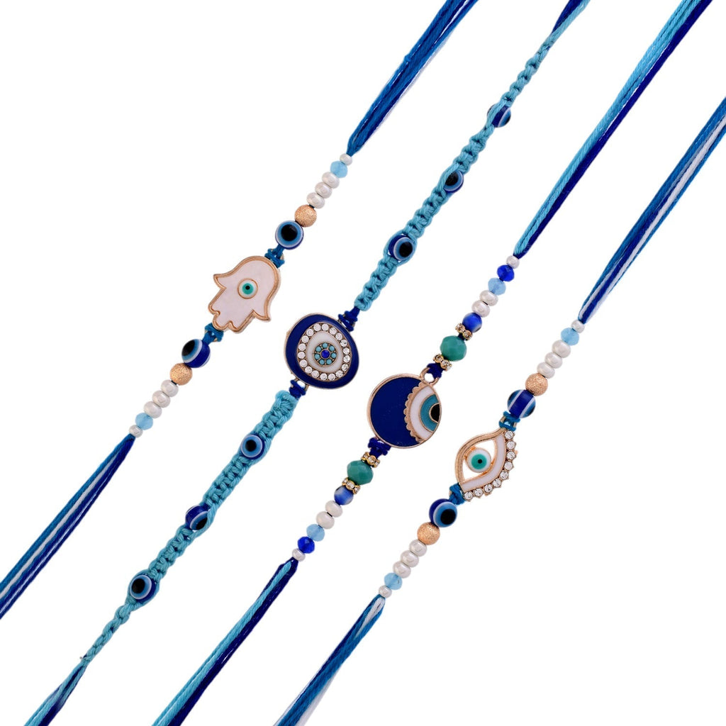 trueBrowns X Voylla Pack Of 4 Evil Eye Charms Men's Rakhis - Distacart
